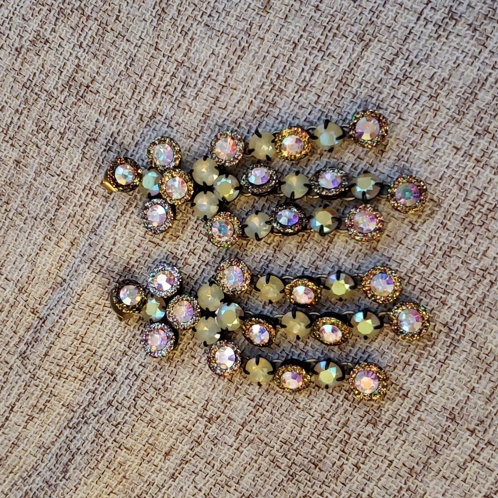 J.Crew Sea Glass Brulee Brûlée Cascading Chandelier Earrings